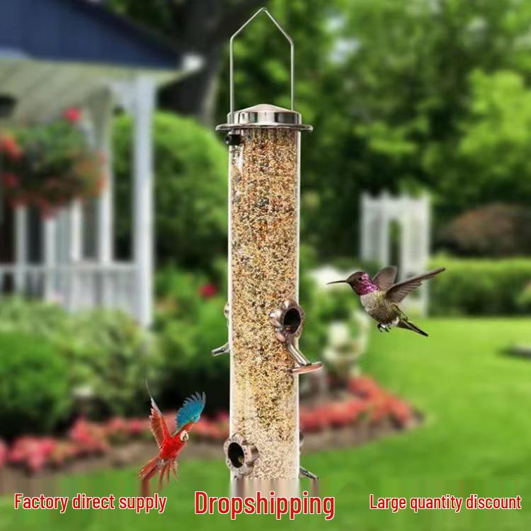 Windproof Waterproof Metal Hanging Bird Feeder for Small Birds and Parrots