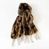 Fashion wear leopard print scarf mohair scarf autumn and winter warm soft waxy twist fringed large shawl