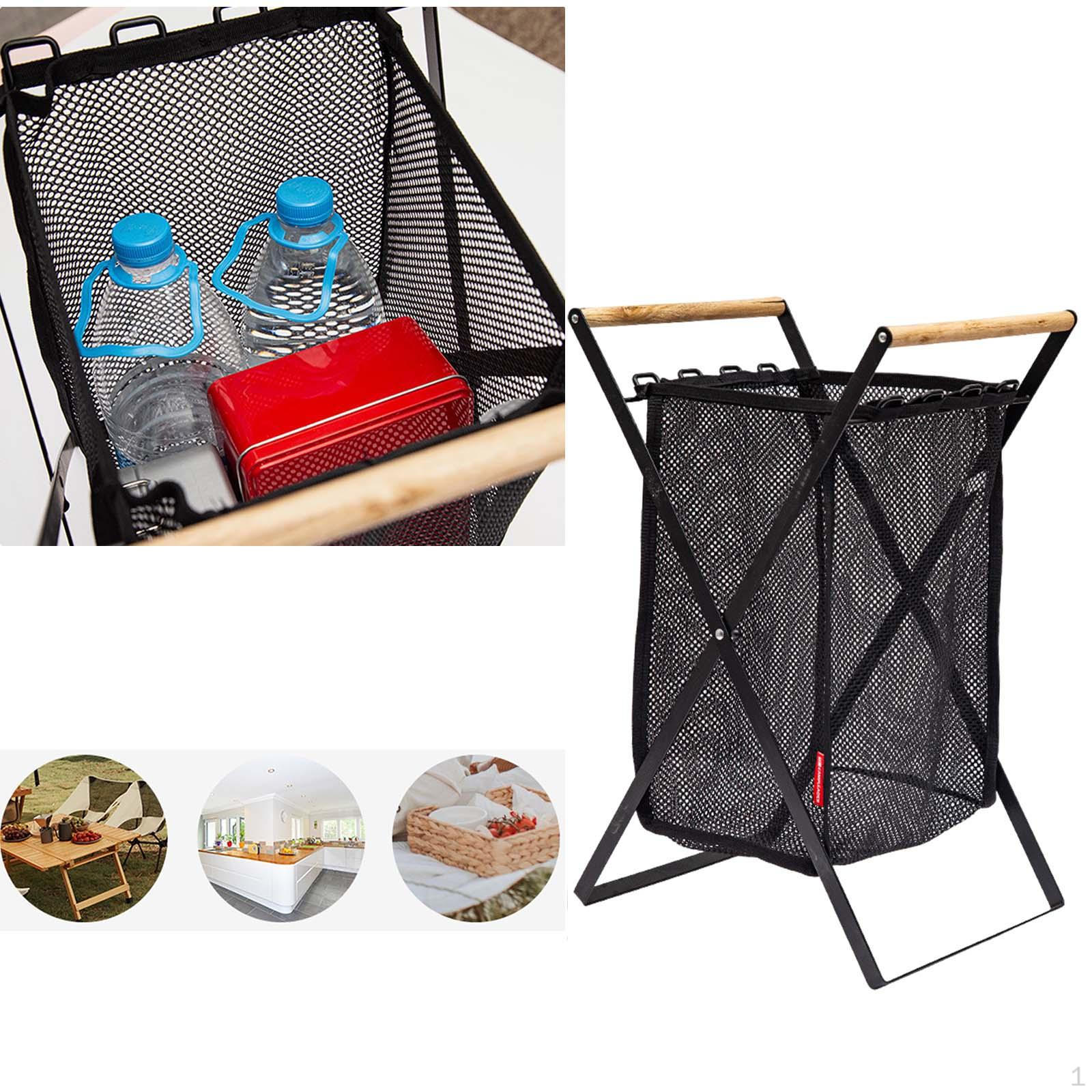 

Mesh Laundry Collapsible Washing Clothes Bag Durable for Outdoor Camping Black stand