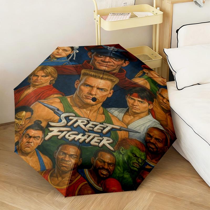 Street Fighter Champion Automatic Umbrella - Suitable Travel Portable Umbrella Outdoor sun shading umbrella Suitable For All Seasons