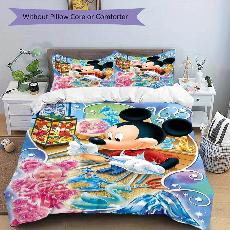 3pcs Mickey Mouse Bedding Set, Including 1 Quilt Cover and 2 Pillow Shams, Without Filling, Soft and Comfortable Home Bedroom W077