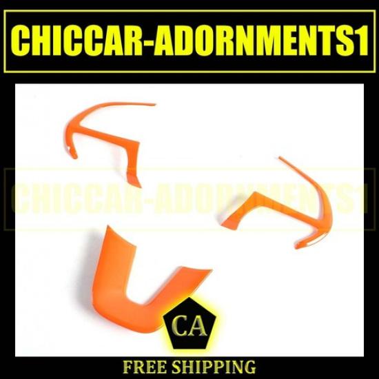 Orange Steering Wheel Cover Trim Bezels Decor For Dodge Charger Challenger 2015+