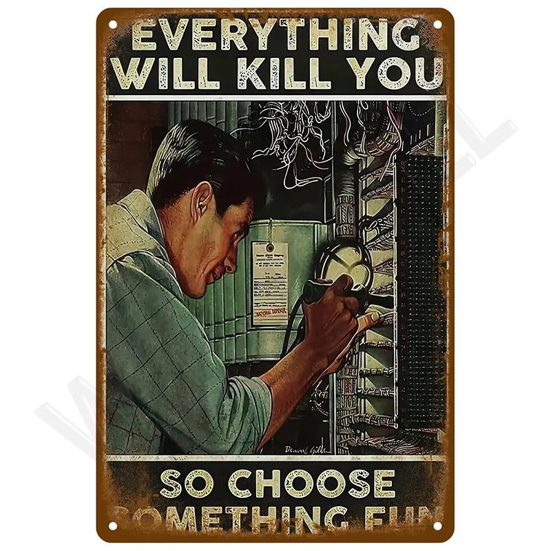 Retro Tin Signs Wall Bar Accessories Bathroom Home Living Room Decor Decorations Items Luxury Metal Signs Vintage Posters Art