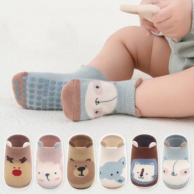 Newborn Baby Autumn Casual Infant's Home Anti Slip Cotton Toddler Cartoon Floor Socks
