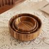 Wooden Salad Bowl Set Acacia Fruit Dish Ice Cream Dry Food Mixing Bowl Kitchenware