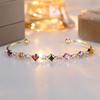 Multicolor Crystal Rainbow Zircon Open Adjustable Bangles Bracelets For Women Vintage Gold Silver Color Geometric Stone Bracelet
