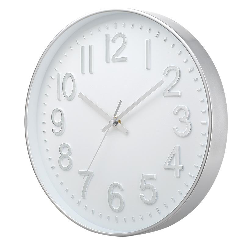 12 Inch 30CM Silent Wall Clock, Creative and Fashionable, Three-dimensional Digital Minimalist Clock for Home Living Room