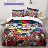 Pirate Anime Pattern Bedding Quilt Set Quilt Cover Pillowcase Home Decoration Gift (1 * duvet cover + 2 * pillowcase, without core)