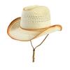 Boho-Stil Strohhut mit breiter Krempe, atmungsaktiger Sonnenschutz für Strand und Reise
