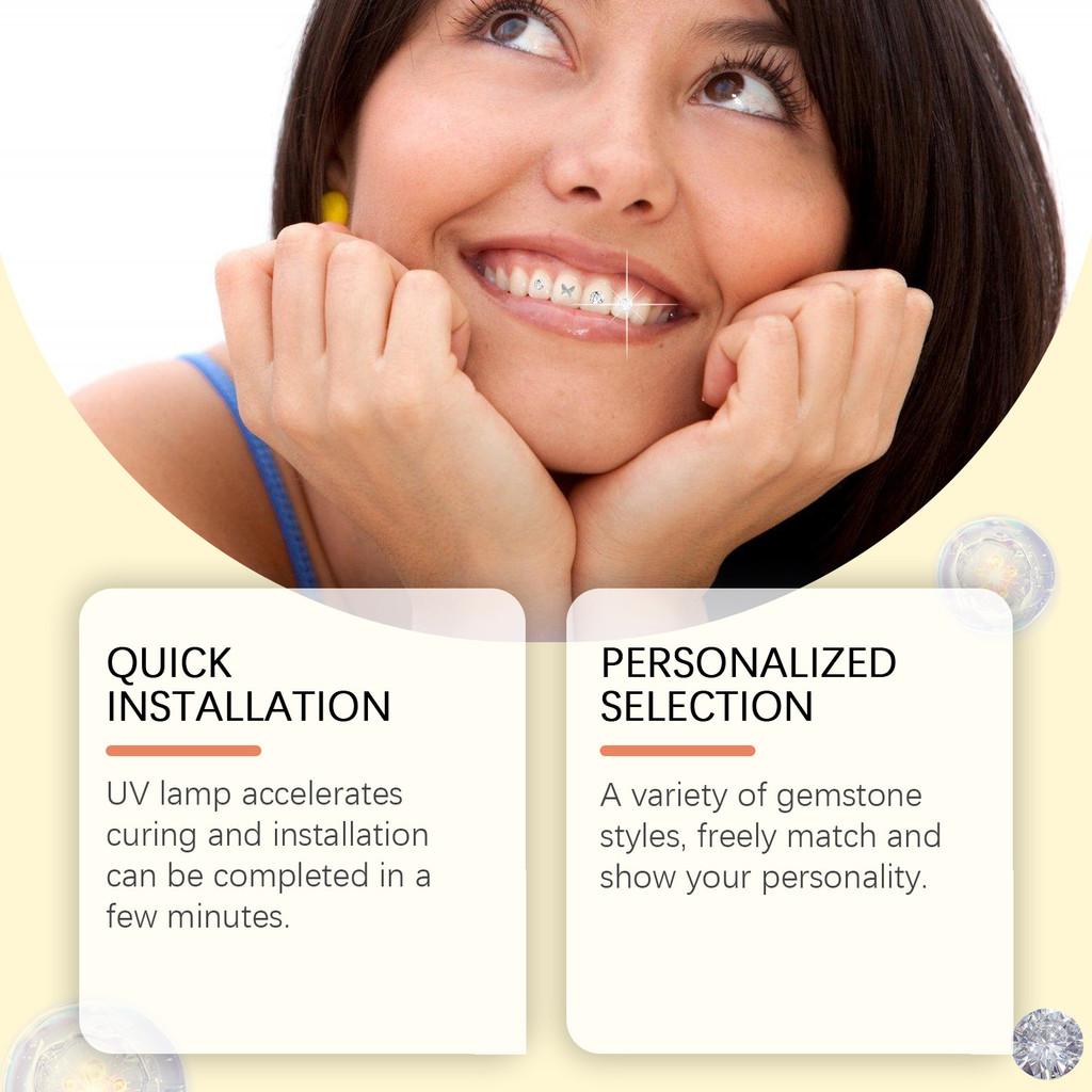 Eelhope Diy Fashion Teeth Set Sparkling Decorative Gems For A Dazzling Smile