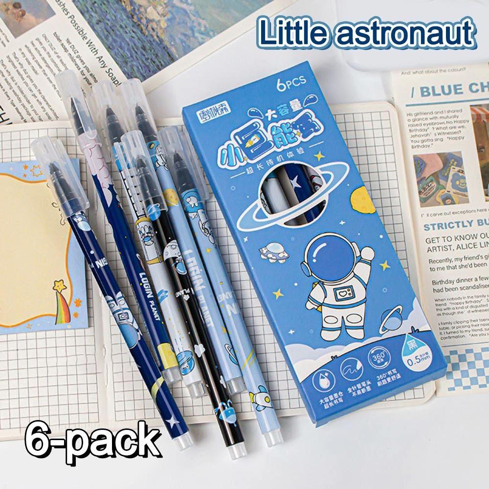 6Pcs 0.5mm Capybara Gel Pens Quick-drying Neutral Pen Cute Black Ink Pens  Writing Stationery