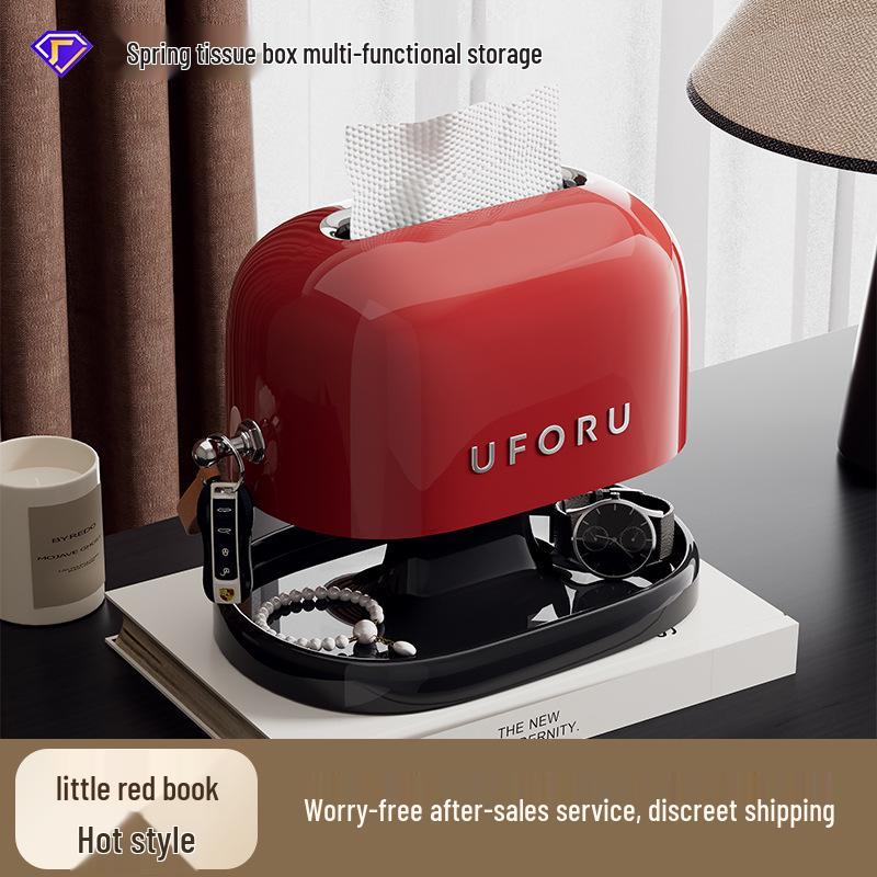 

Retro Bathroom Double-Layer Tissue Box & Storage Rack with Dustproof Lid