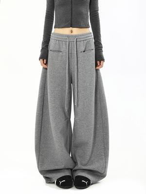 Vintage Retro Women's Wide Leg Pants Casual Trousers Spring/Autumn Loose Drop Straight Leg Sporty Pants