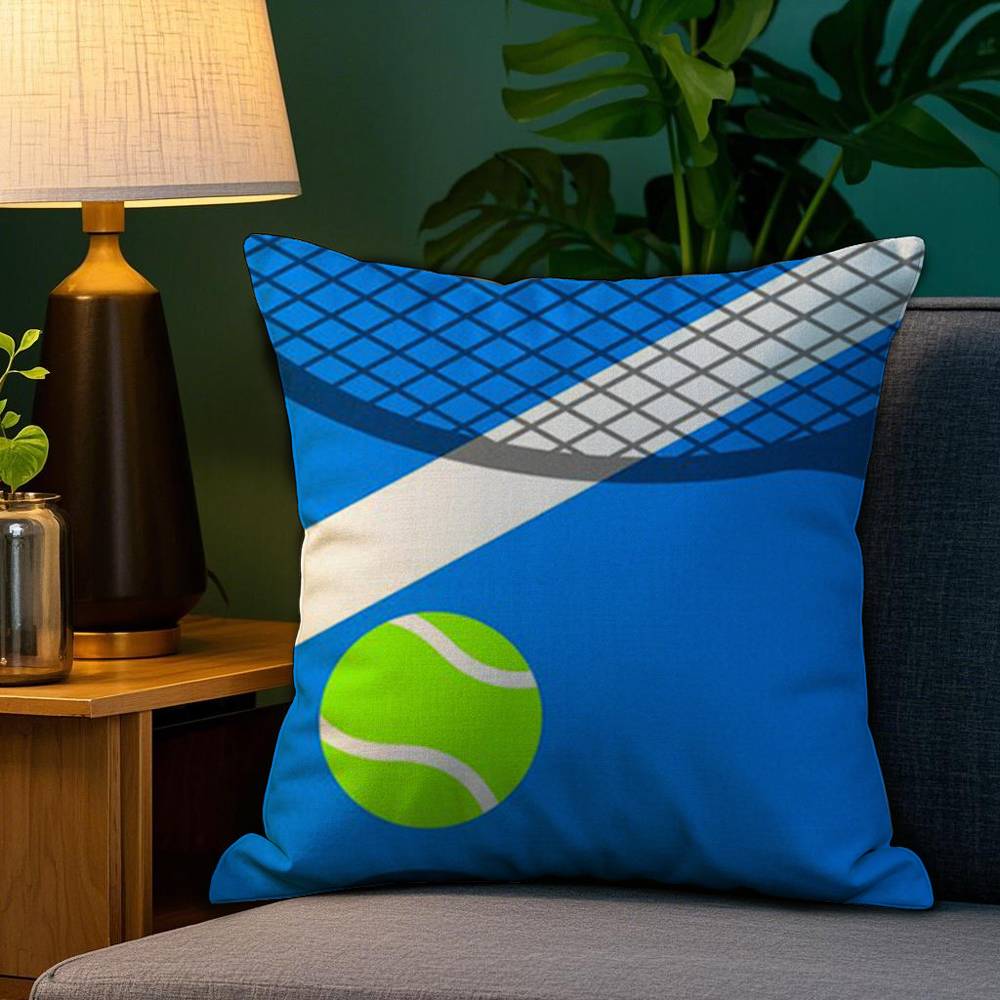 Love Tennis Art Pillow Case Plush Fabric Soft Double Sided Print Home Sofa High Quality Cushion Cover Throw