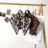 70cm Leopard Print Women's Printed Herringbone Cotton Retro Fashion Scarf Coffee Colored Small Square Scarf