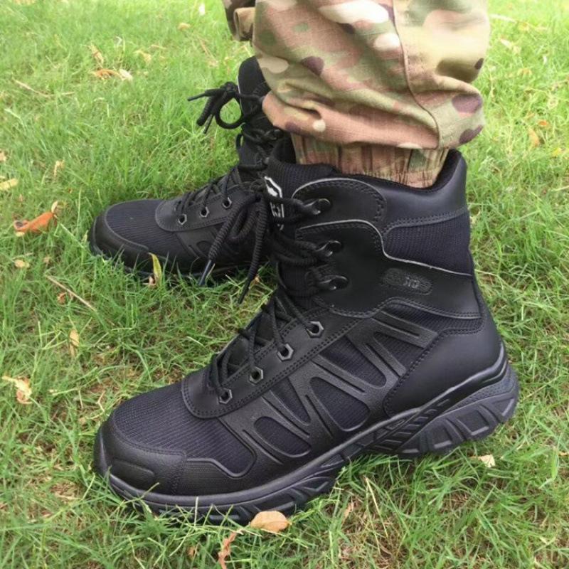 Men's Ultra-Light Tactical Mesh Boots - Breathable, Shock-Absorbing Summer Training and Security Footwear
