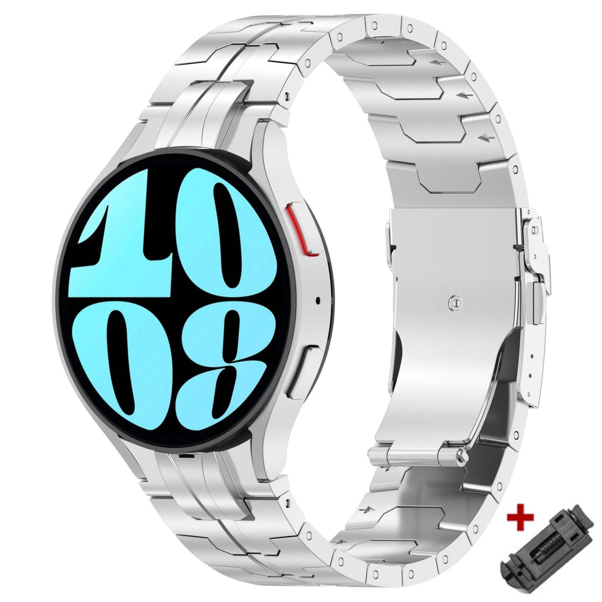 

Bracelet For Samsung Galaxy Watch 6 Classic 47mm 43mm Band 4 42 46mm No Gaps Stainless Steel Strap For Watch4 5 Pro 44mm 40 45mm Galaxy watch 4 44mm срібний