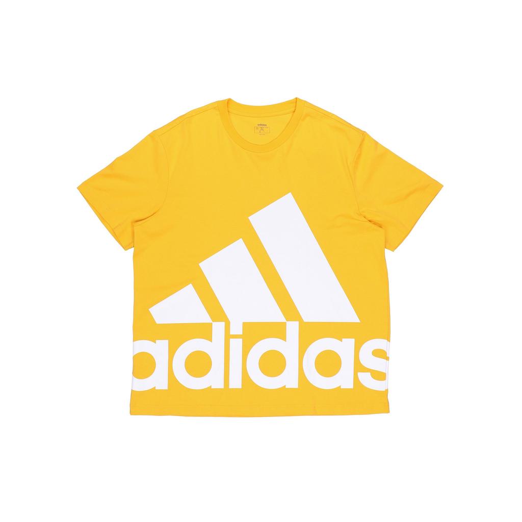 Adidas Sport Round Neck Casual Letter T-Shirt Men Tops Yellow GK3327