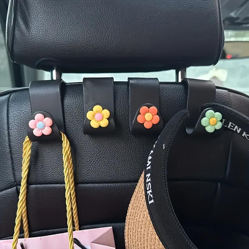 1Pcs Cute Flower Pattern ABS Seat Headrest Hangers for Vehicle Interior Organization