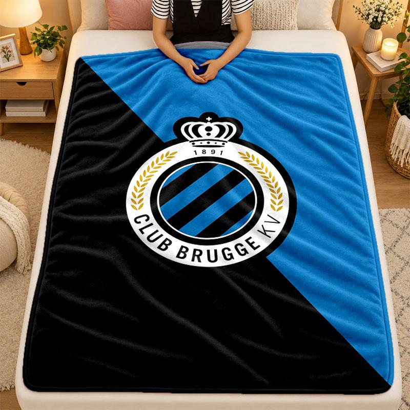 Flannel BlanketClub Brugge FC Warm Soft Throw Blanket for Indoor Sofa Bed Living Room Use