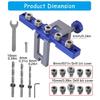 3-In-1 Pocket Hole Jig 6/8/10mm Pocket Hole Wood Dowel Drilling Templates Set Adjustable Drill Guide Puncher Locator