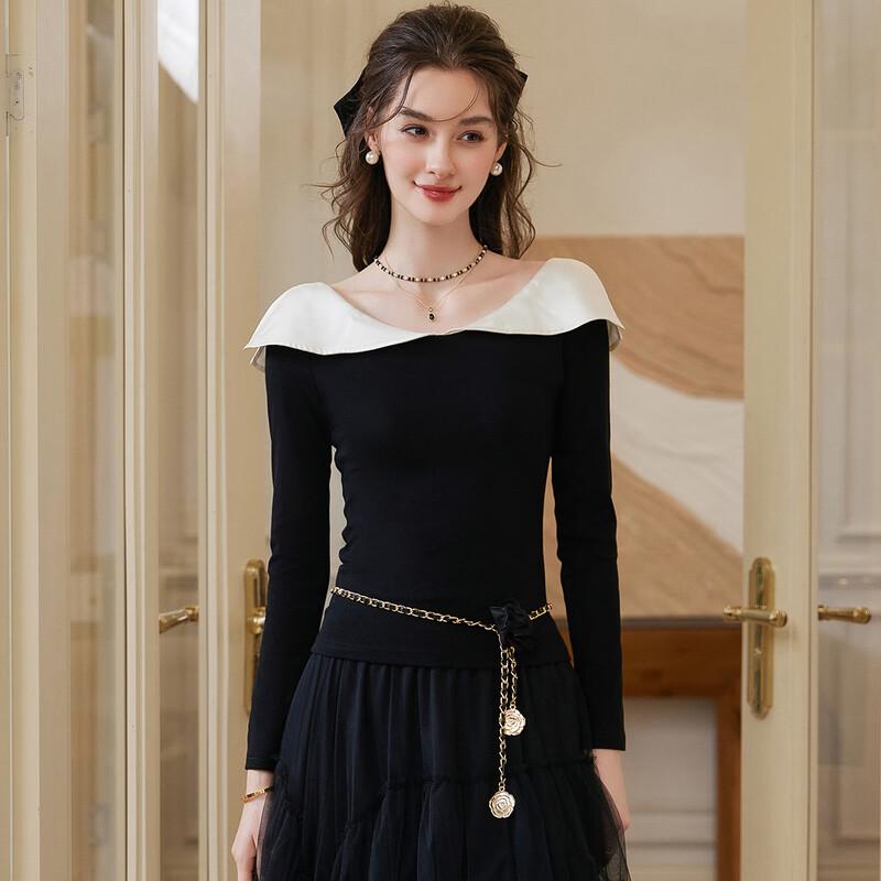 Women s Contrast Stitch Long Sleeve T-Shirt L