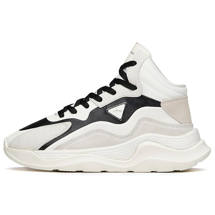 

new Anta Life Collection Anti Slip Wear Resistant Mid Top Skateboard Shoes Women s White Black 37.5