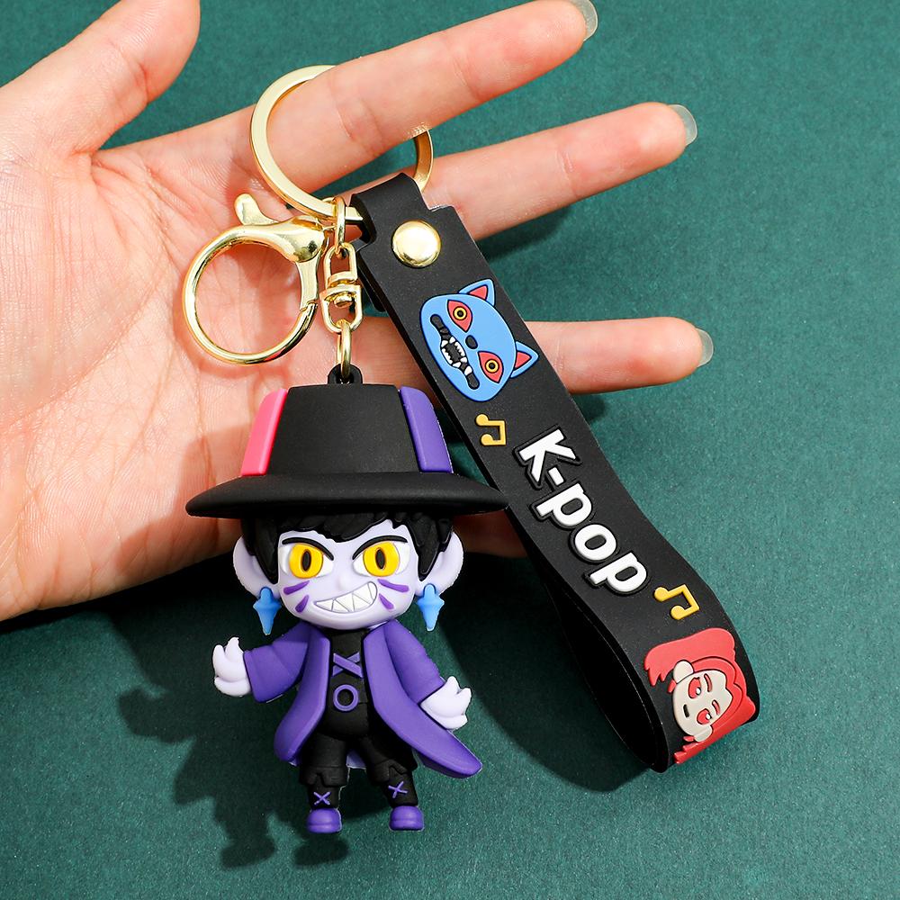 1/10PCS KPOP Demon Hunters Keychain Tiger Character PVC Model Keychain Adorable Harajuku Style Key Ring for Friends Fans Halloween