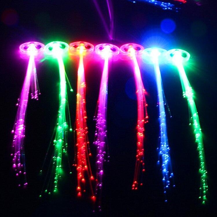 3PCS Hair Light Christmas Decorations LED Party Hairlights Halloween Glowing Braid Clip Birthday Flash Lights Glow In The Dark XYZ