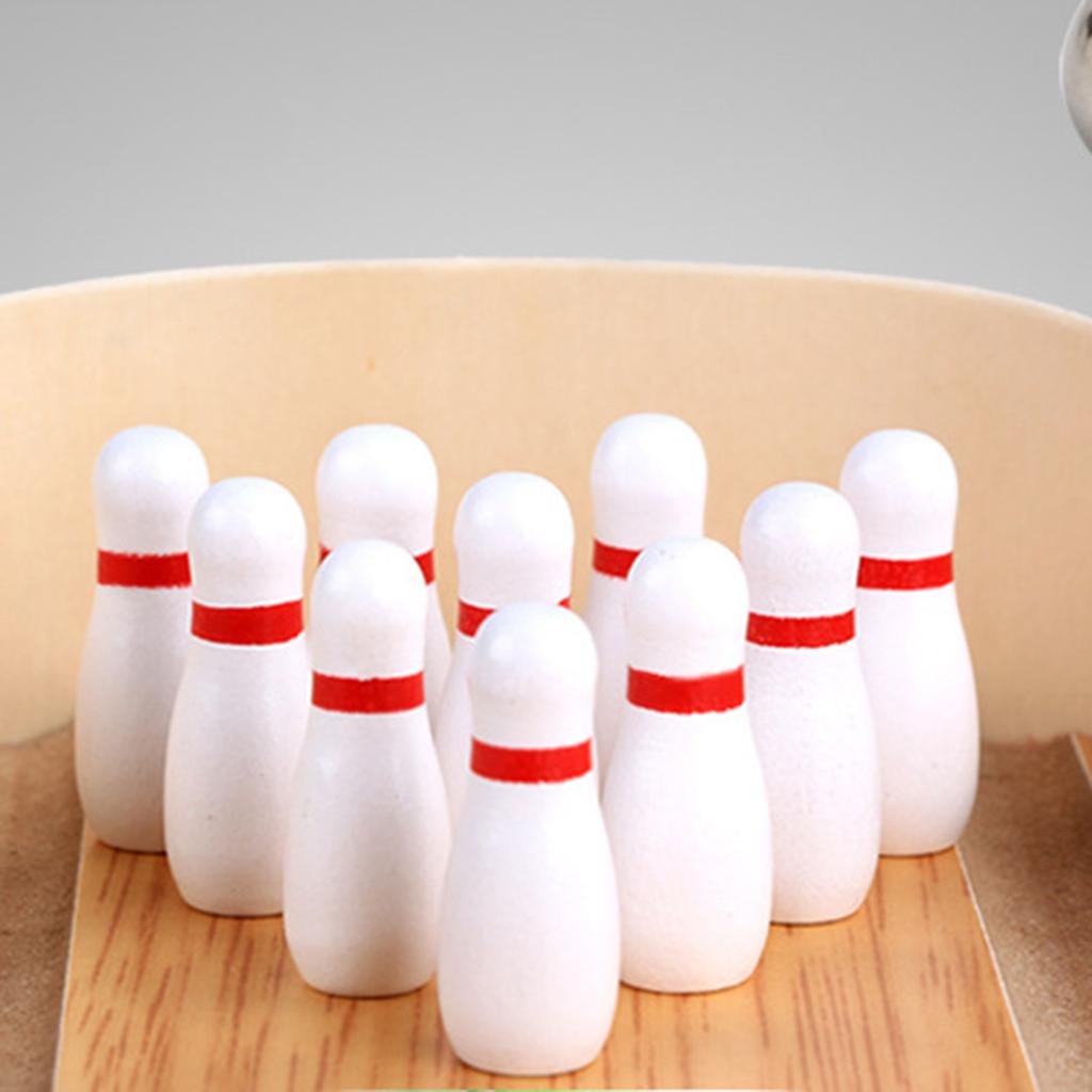 Desktop Bowling Spielzeug Heim Bowling Geschenk für Männer Erwachsene Kind Teenager Junge Mini Bowling Spielset Holz Tischplatte Bowling Spiel