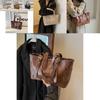 Trendy Pu Leather Tote Bag For Women Stylish Large Capacity Shoulder Bag With Zipper Closure