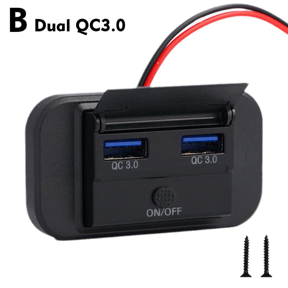 RV PD Type C USB Port Car Fast Charger Socket Power Outlet Panel Mount Waterproof Mobile Phone Charger For Car Boat