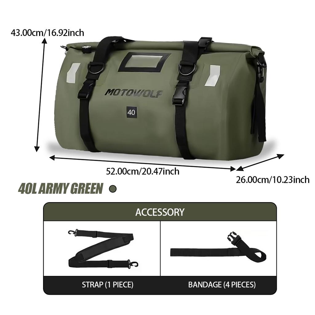 Motorcycle Waterproof Saddlebags Motorcycle Outdoor Long-Distance Riding Large Capacity Side Bag Back Seat Storage Bag