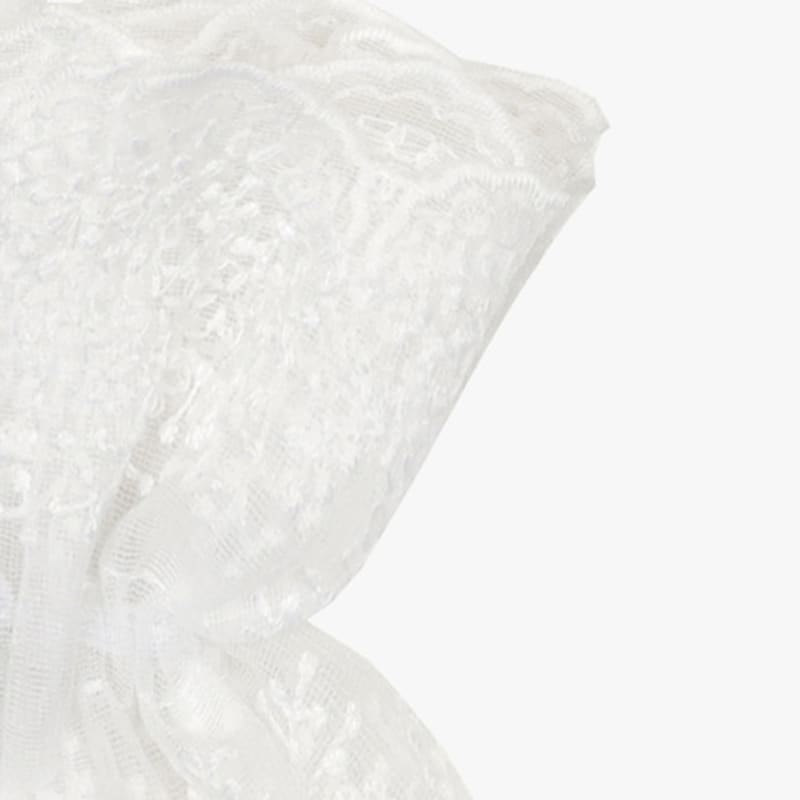 PINK PINEAPPLE big LACE LAYERED SCRUNCHIE_WHITE