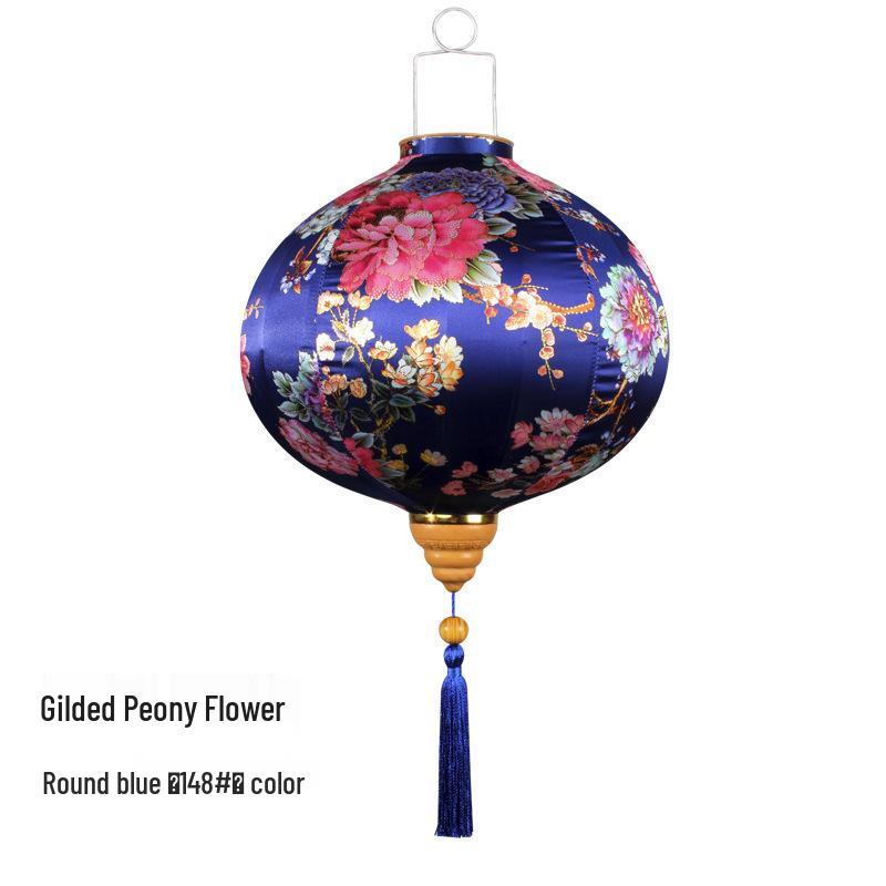 Gold-Edged Peony Palace Lantern - Chinese Style for New Year, Spring Festival, Weddings, Outdoor, or Housewarming Decor