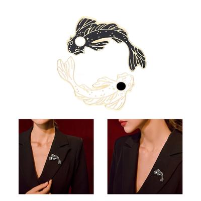 2 pièces Broches Poisson Cartoon Chic Belles Broches de Poitrine pour Vestes et Loisirs Créatifs Épingle de Rever Faite à la Main Badge Tendance