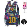 Glow-in-the-Dark Soccer Backpack Teens Large Capacity Laptop Bag With Padded Straps Oxford Fabric Trendy Patchwork Design