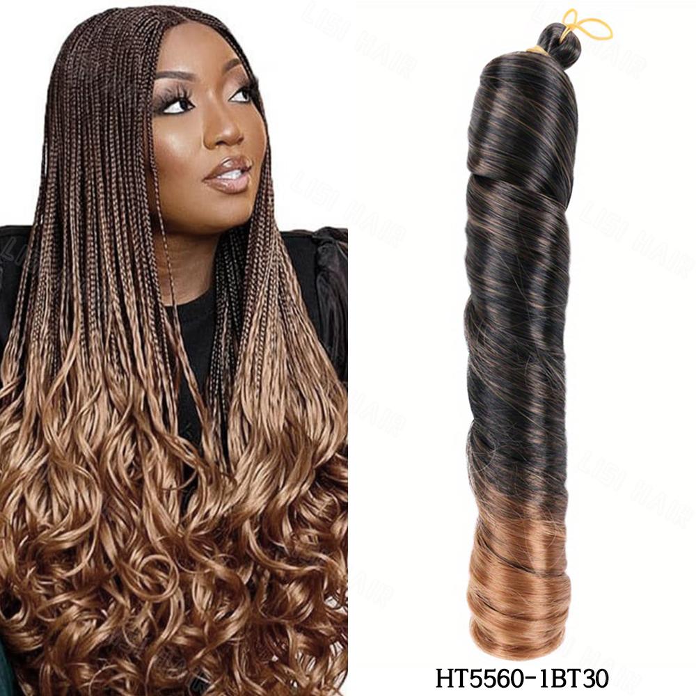 MISSQUEEN Synthetic Long Spiral Braids Hair Extensions Stretched Loose Curly Braiding Hair French Hair For Women Wear