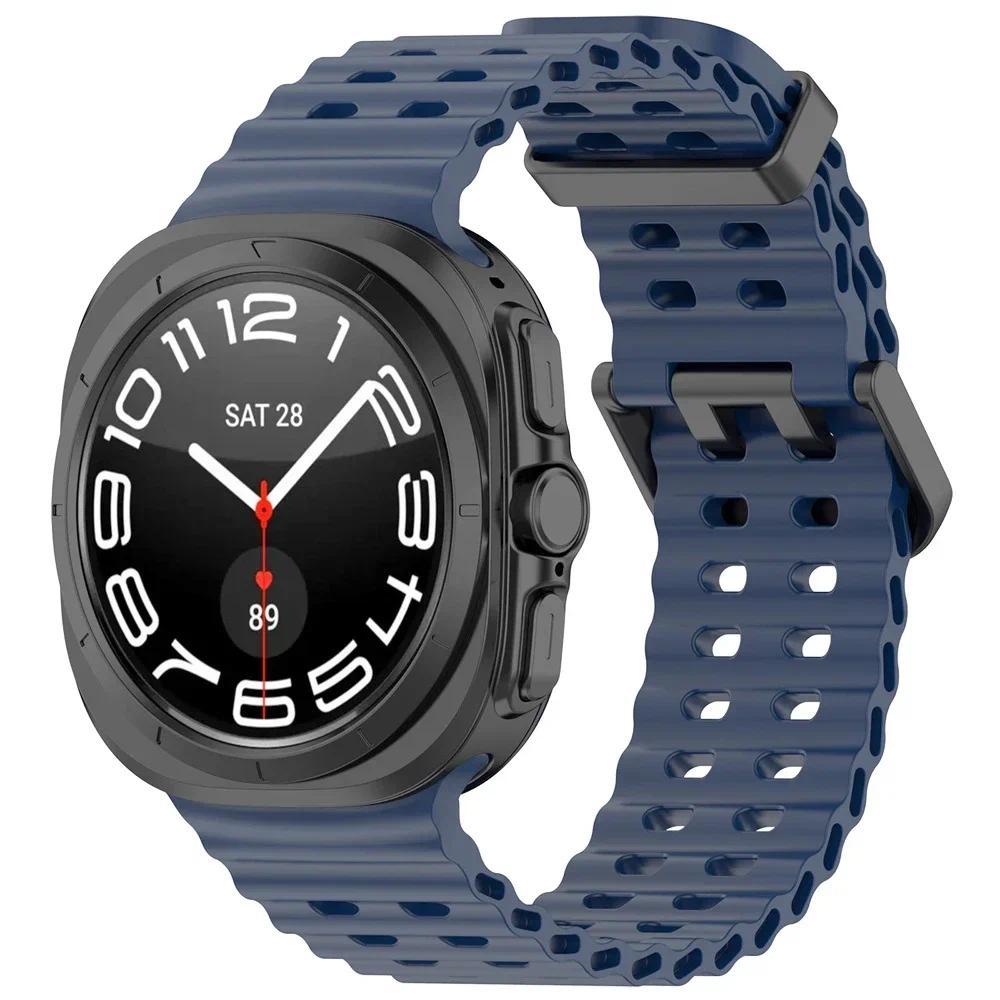 Sport Band For Samsung Galaxy Watch Ultra 47mm silicone Bracelet NO Gaps Ocean Watchband Accessories aquatics Watch7 47 mm Strap