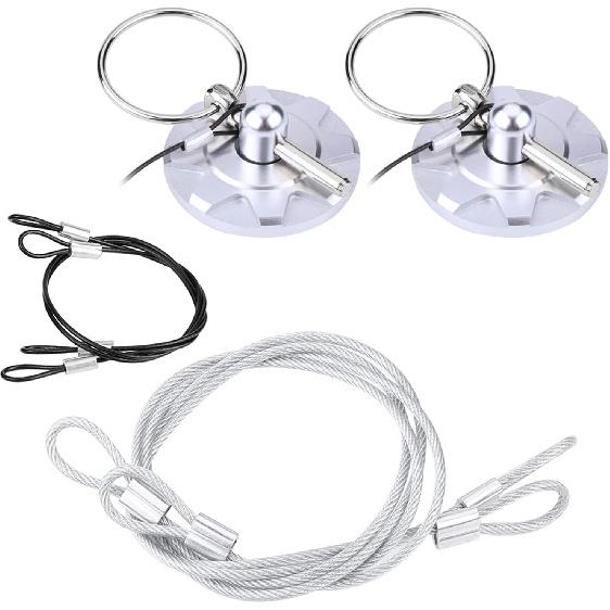 2pcs Universal Hood Pin Kit, CNC Billet Aluminum Racing Bonnet Hood Pin Lock Appearance Kit 2.5 2 Color Options (Black)