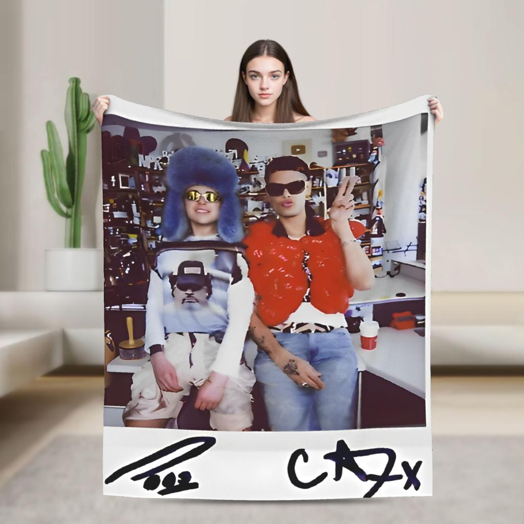 CA7RIEL & Paco Amoroso Papota Tour Blanket Quality Warm Throw Blanket Winter Girls Boys Couch Chair Sofa Bed Novelty Bedspread
