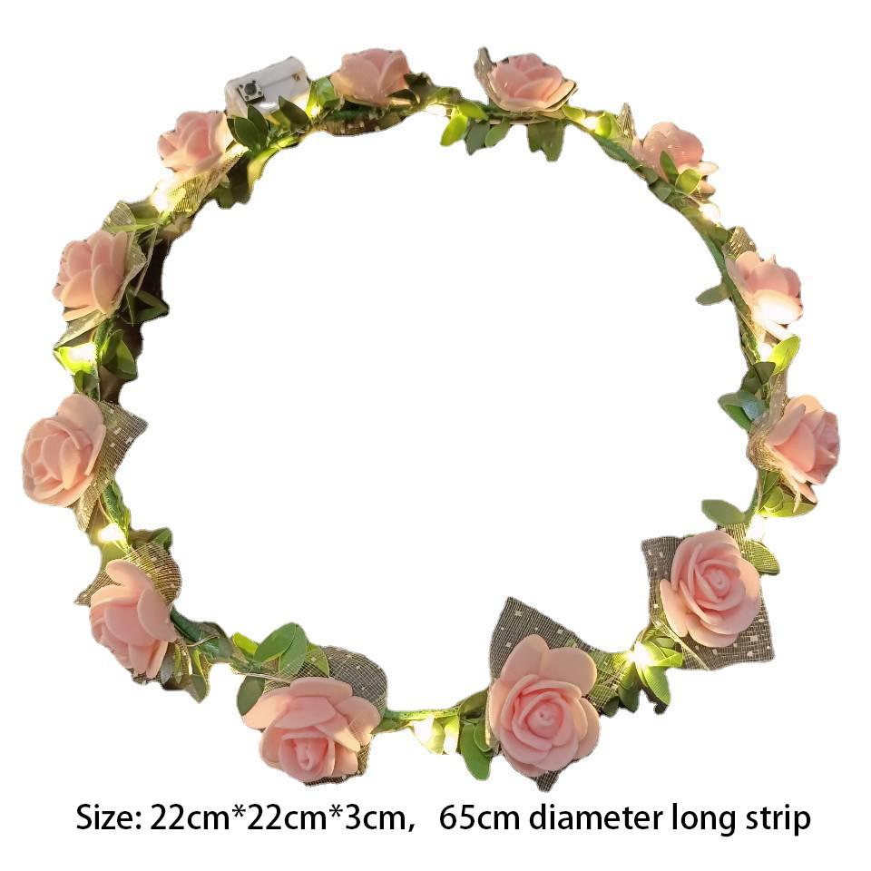 Wedding Party Crown Glowing Flower Headband LED Light Wreath Garland Decoration Women Girl Birthday Favor Luminous Hairband