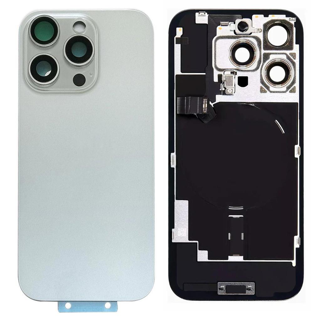 For iPhone 16 Pro Battery Housing Cover+Camera Lens Cover+Bracket+Wireless Charging Port Cable