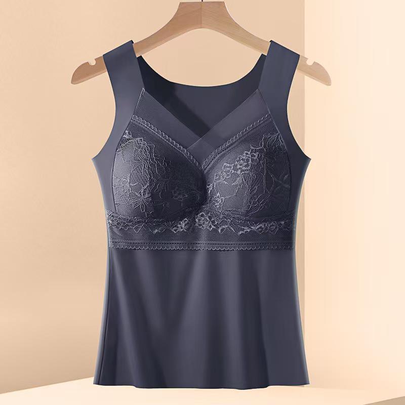 

Кружевной женский утягивающий бесшовный жилет со встроенными чашками - Сексуальное моделирующее нижнее белье для спины 2XL [130-150 lbs]