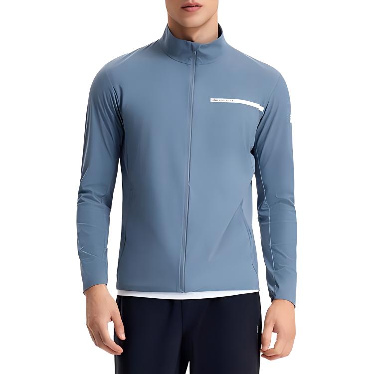 Fila Solid Color Stand Collar Knitted Sports Jacket Men Jackets Blue A11M321507F-DB