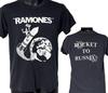 Vintage Ramones Rocket To Russia Short Sleeve Black 2 Side Shirt Reprint VK12752