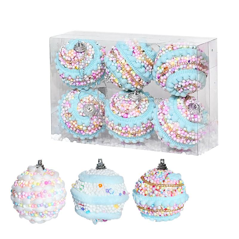 6PC/12PC Macaron Home Hanging Balls Reusable Colorful New Year Christmas Balls Pendant Christmas Tree 6cm