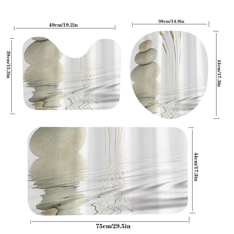 Colorful Bohemian Dinosaur Stone 3d Digital Printing Waterproof Polyester Shower Curtain For Vibrant Bathroom Decor