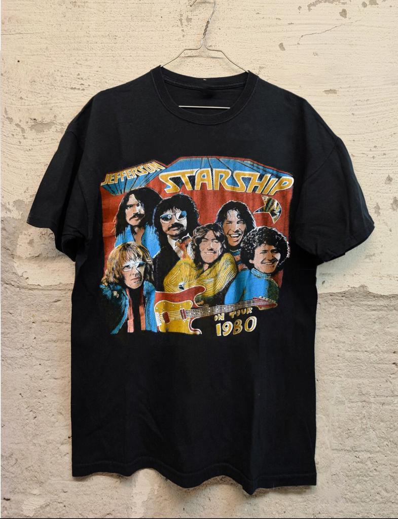 Jefferson Starship Band On Rock Tour Unisex T-Shirt Cotton Full Size PR0183