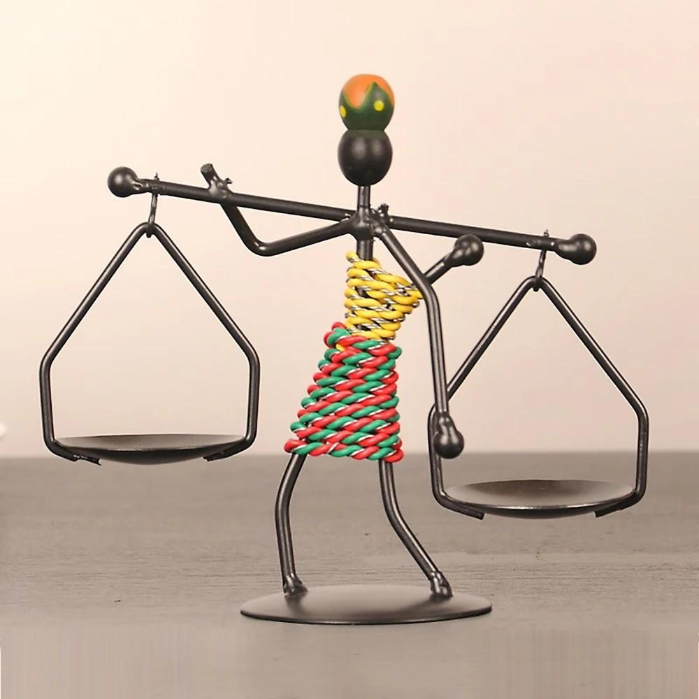 1pc Knick-knack Props Candle Holder Handmade Iron Romantic Candlelight Candlestick  Home Decor